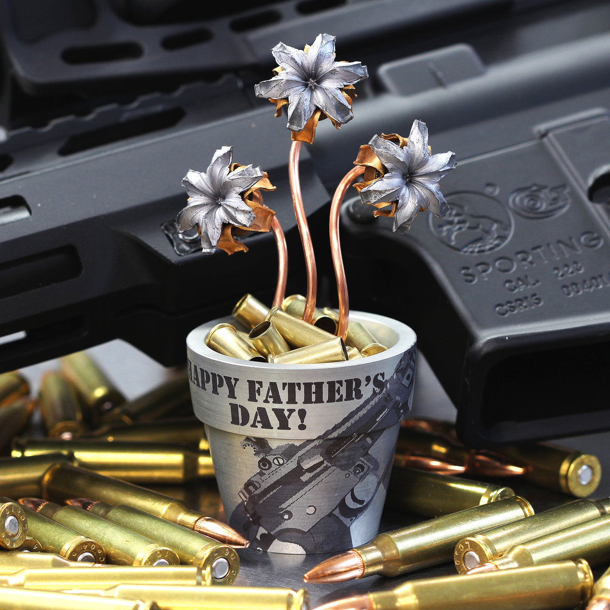 Father's Day Laser Etched Bullet Bouquet Arrangements Bullet Bouquets