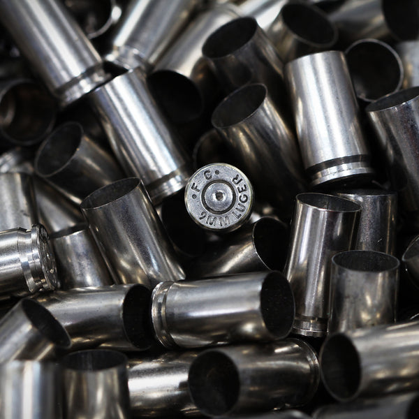 1000 Once Fired Premium Nickel Plated Brass Cases (9mm)