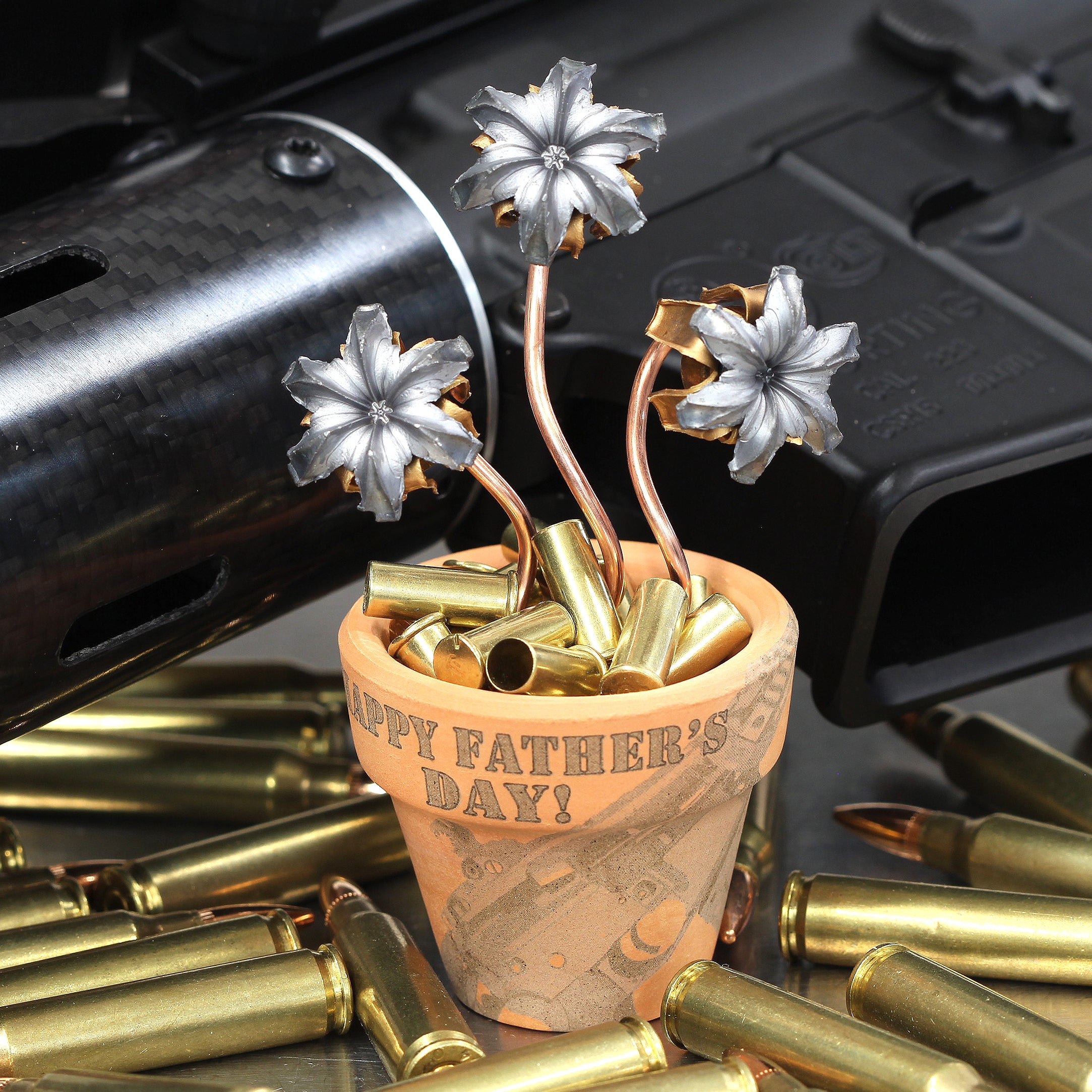 Father's Day Laser Etched Bullet Bouquet Arrangements Bullet Bouquets